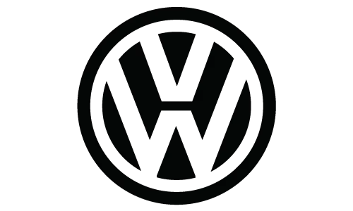 Black Volkswagen logo representing certified Volkswagen repair and maintenance services at Kwik Kar Irving, TX.