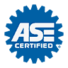 ASE Certified badge for professional auto repair technicians at Kwik Kar Irving