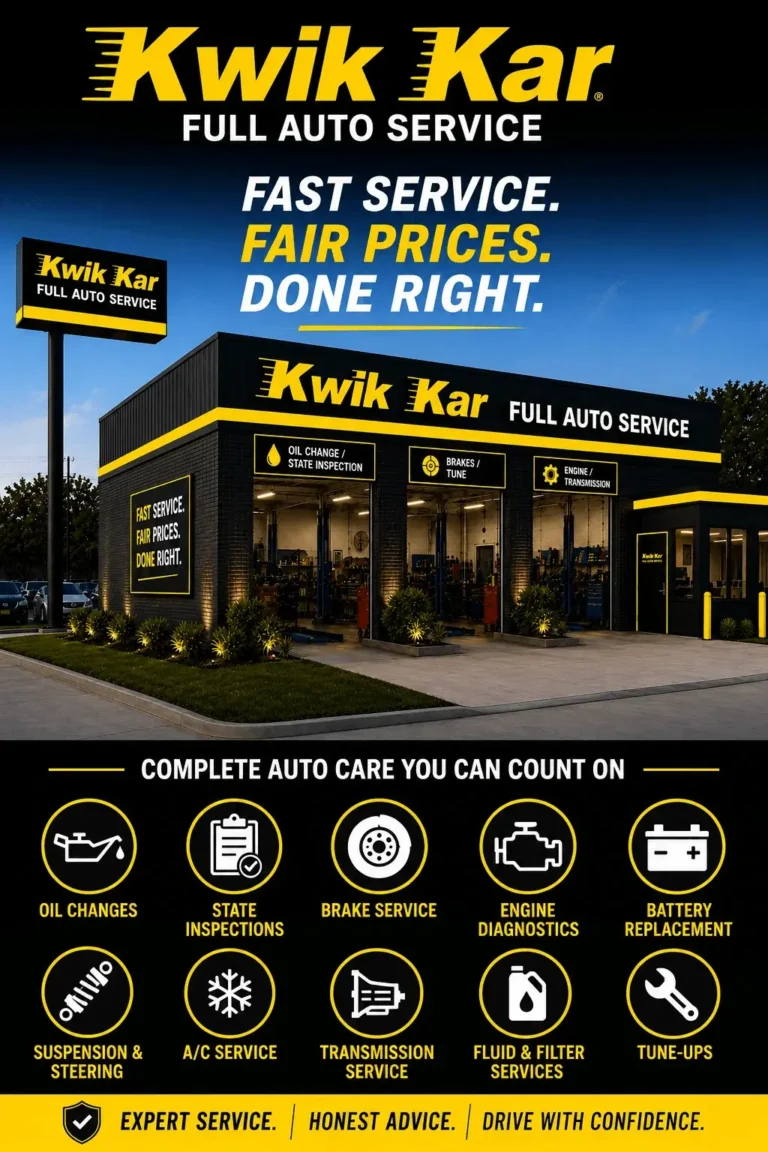 Kwik Kar Oil Change & Auto Care auto repair shop in Irving TX storefront