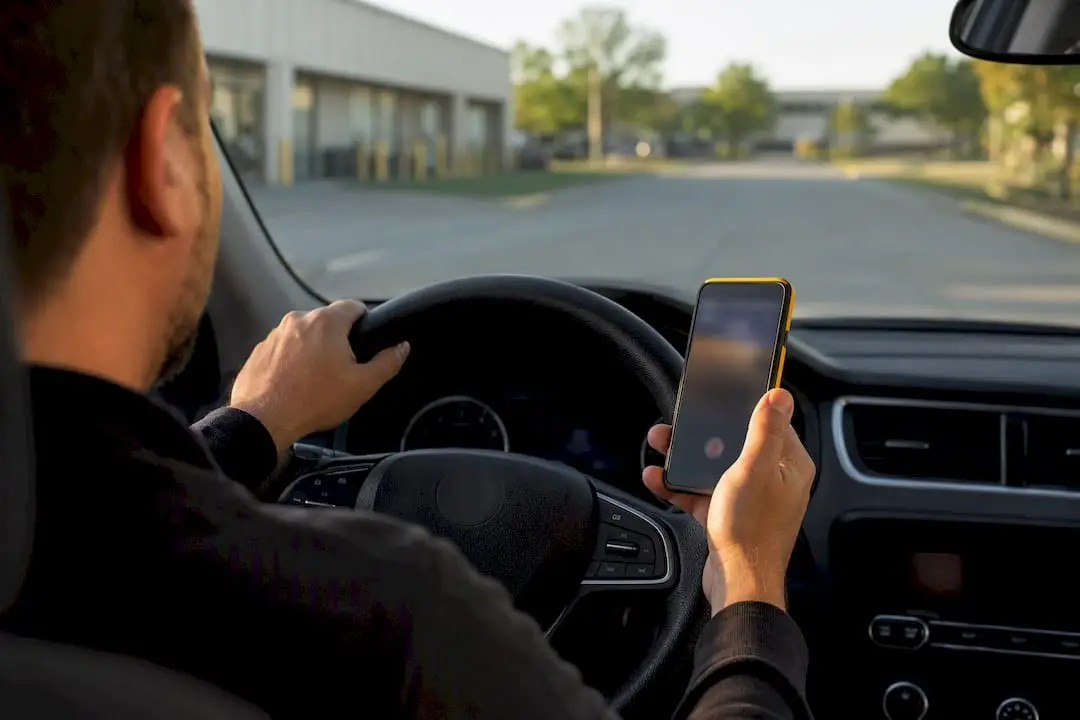 Driver recording steering wheel vibration safely