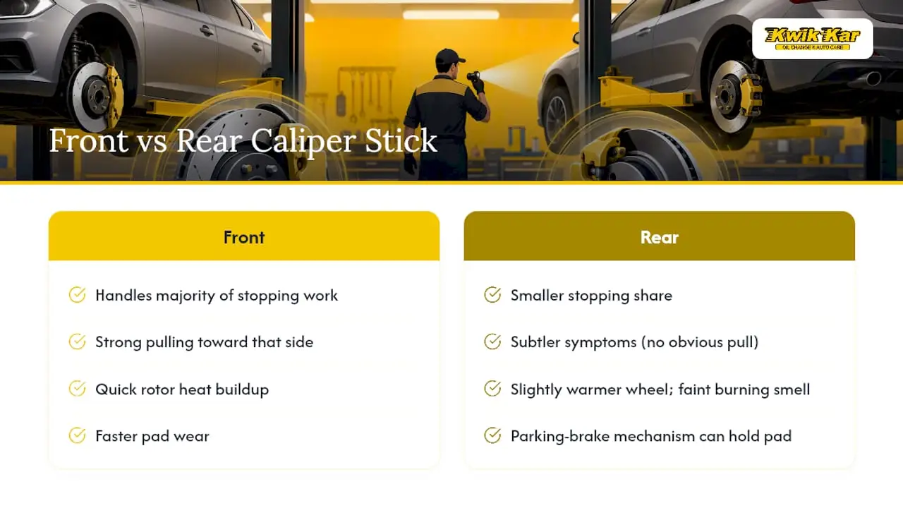 Front and rear caliper differences