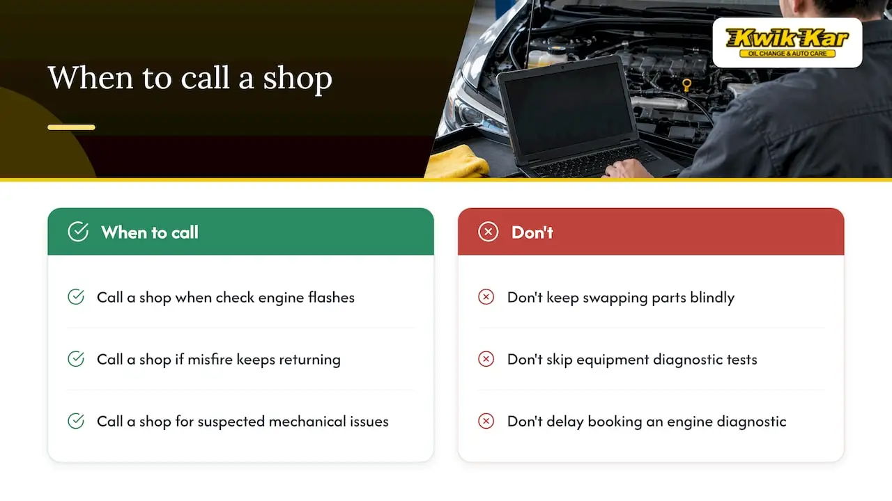 When to stop swapping parts and call a shop — overview diagram